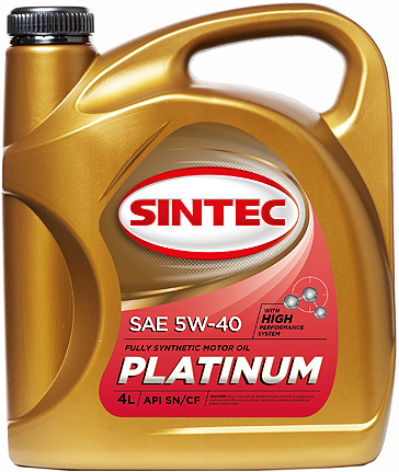 801941 SINTEC Масло Sintec 5/40 платинум SN/CF синтетическое 4 л