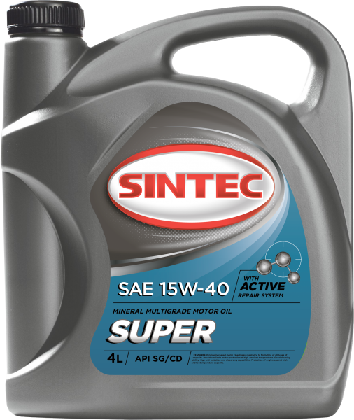 900314 SINTEC Масло Sintec 15/40 супер SG/CD минеральное 4 л